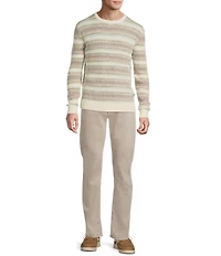 Rowm Long Sleeve Striped Crew Neck Sweater