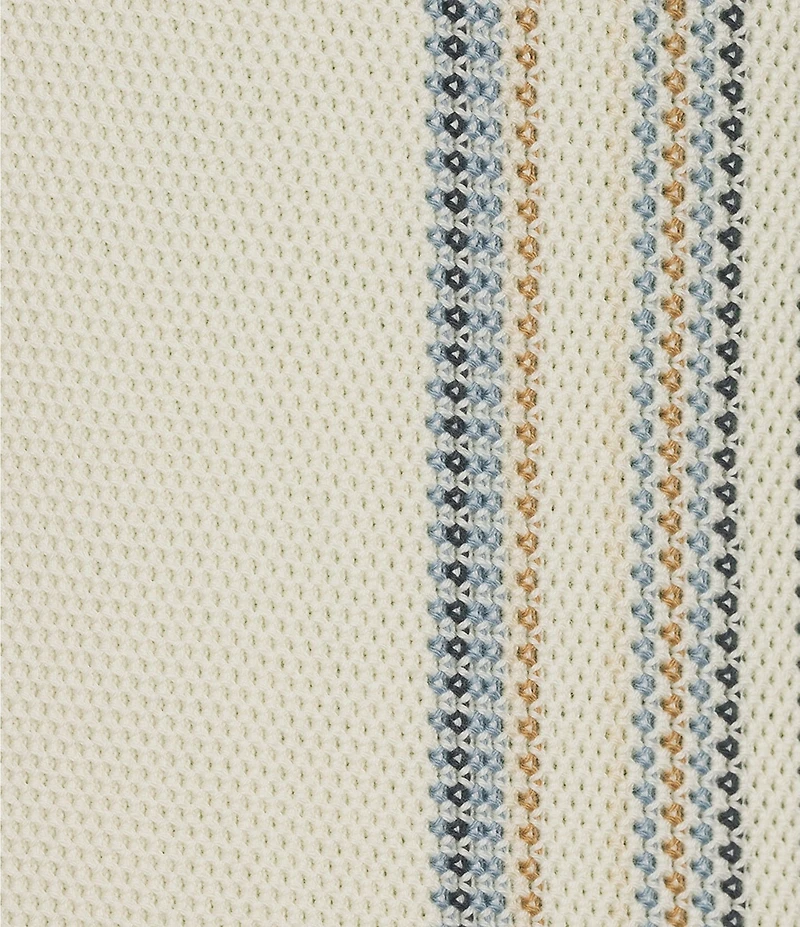 Rowm Long Sleeve Striped Johnny Collar Sweater