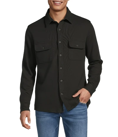 Rowm Long Sleeve Textured Button Front Shirt