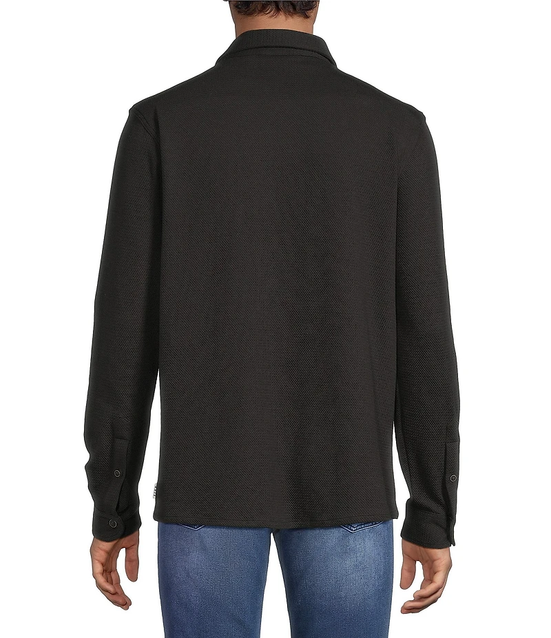Rowm Long Sleeve Textured Button Front Shirt