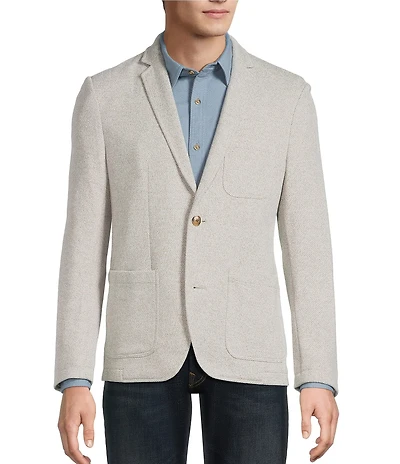 Rowm Long Sleeve Textured Knit Blazer