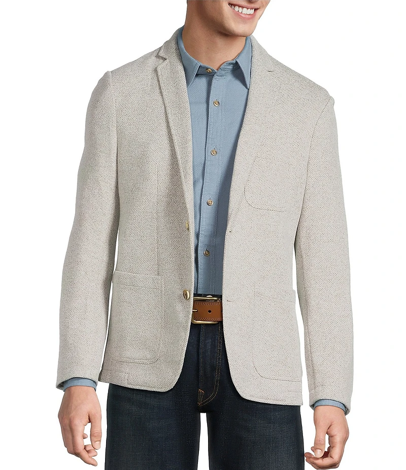 Rowm Long Sleeve Textured Knit Blazer