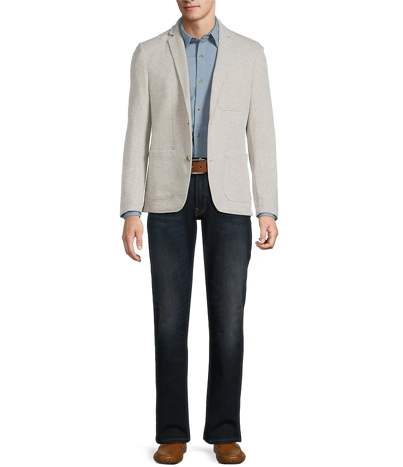 Rowm Long Sleeve Textured Knit Blazer