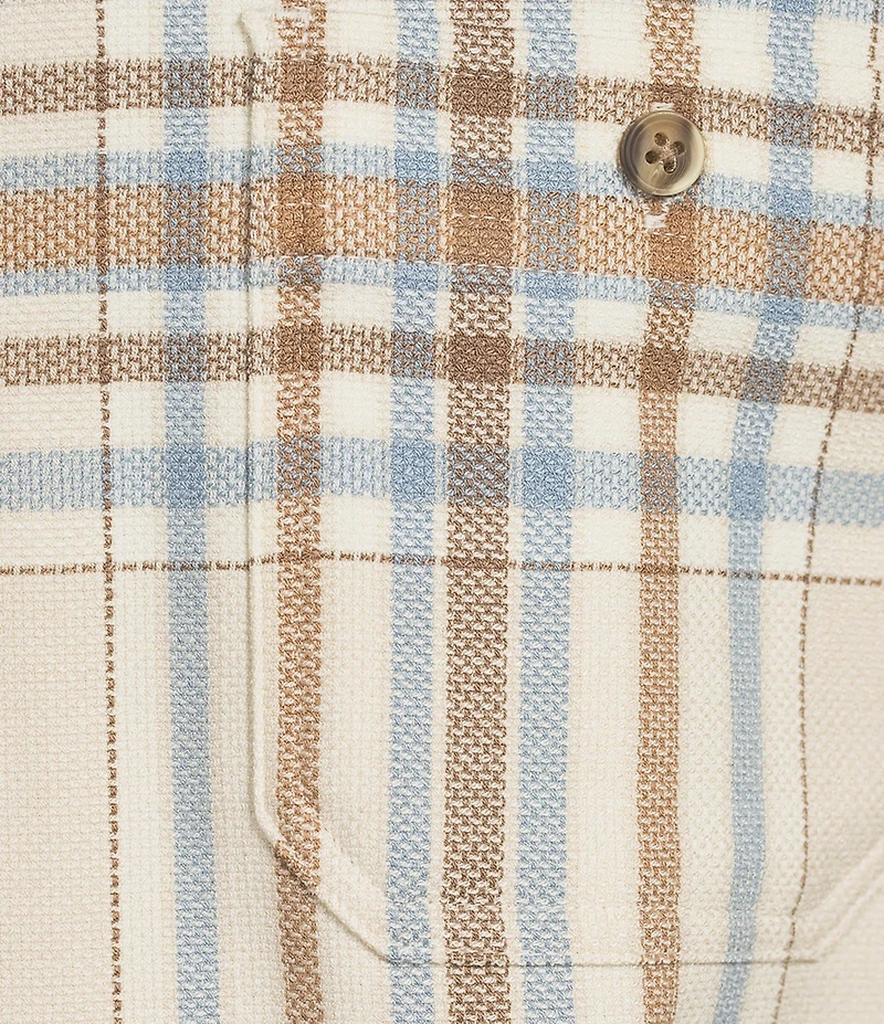 Rowm Long Sleeve Textured Large Plaid Slub Shirt