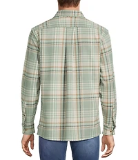 Rowm Long Sleeve Textured Plaid Slub Shirt