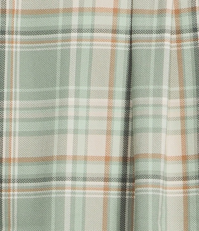 Rowm Long Sleeve Textured Plaid Slub Shirt