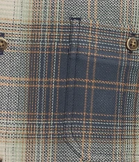 Rowm Long Sleeve Textured Ombre Plaid Shirt