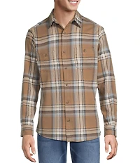 Rowm Long Sleeve Textured Ombre Plaid Slub Shirt