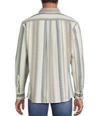 Rowm Long Sleeve Textured Stripe Slub Shirt