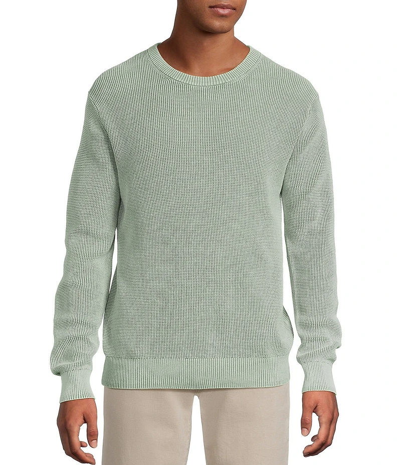 Rowm Long Sleeve Waffle Crew Neck Sweater