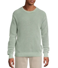Rowm Long Sleeve Waffle Crew Neck Sweater