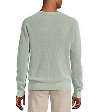 Rowm Long Sleeve Waffle Crew Neck Sweater