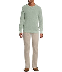 Rowm Long Sleeve Waffle Crew Neck Sweater