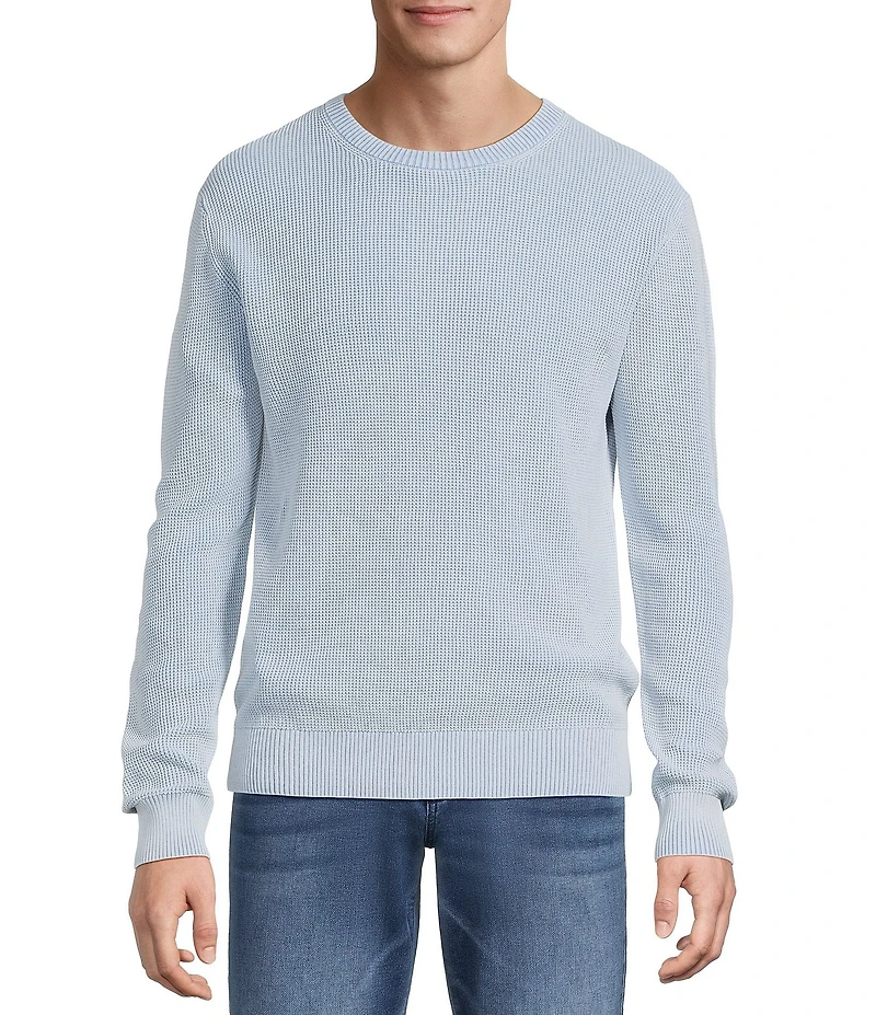 Rowm Long Sleeve Waffle Crew Neck Sweater