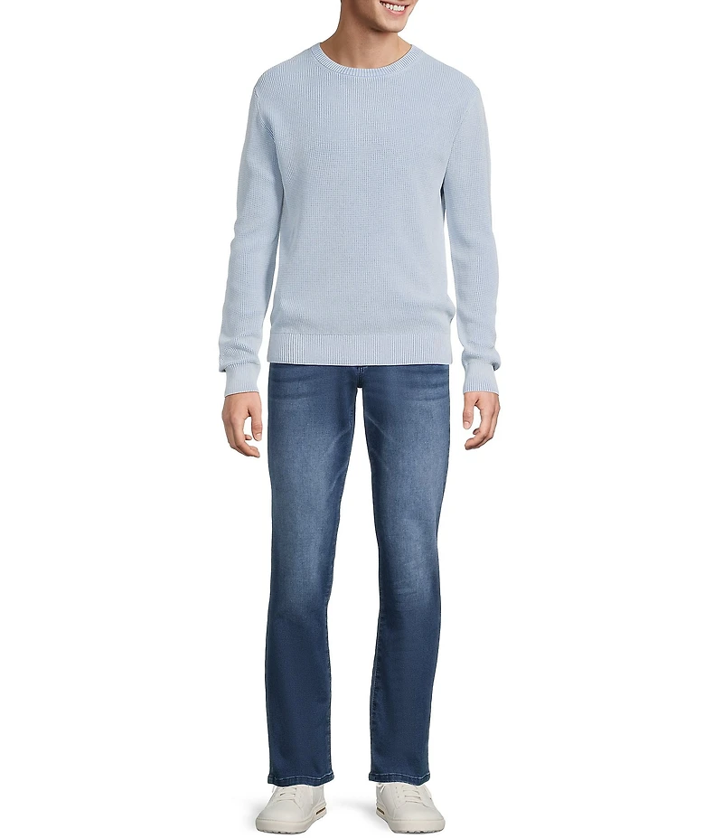 Rowm Long Sleeve Waffle Crew Neck Sweater