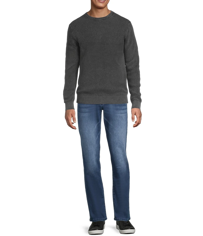 Rowm Long Sleeve Waffle Crew Neck Sweater
