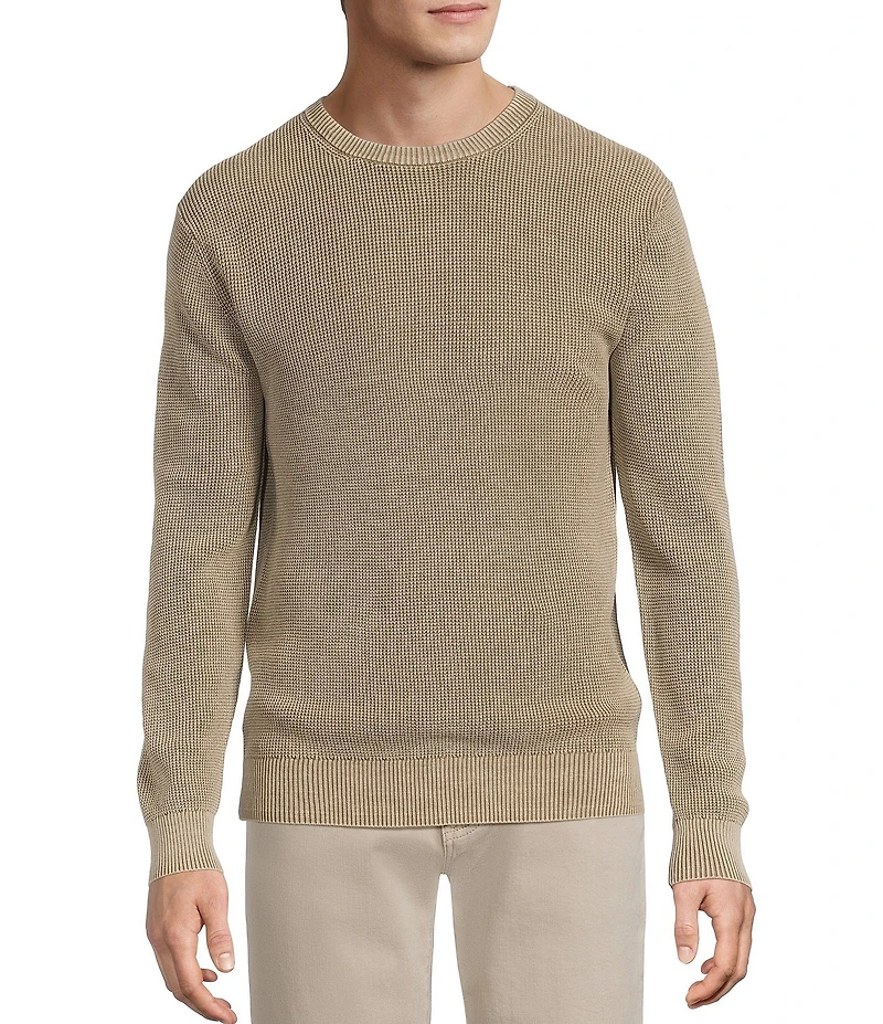Rowm Long Sleeve Waffle Crew Neck Sweater