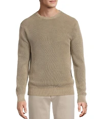 Rowm Long Sleeve Waffle Crew Neck Sweater
