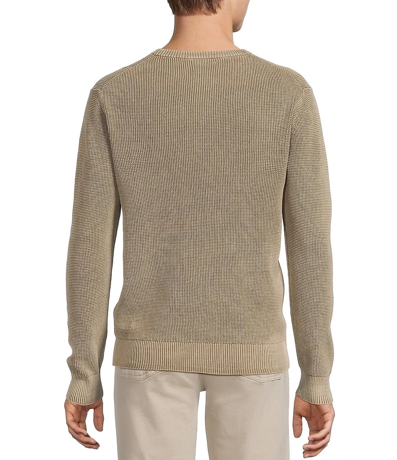 Rowm Long Sleeve Waffle Crew Neck Sweater