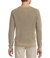 Rowm Long Sleeve Waffle Crew Neck Sweater