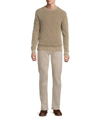 Rowm Long Sleeve Waffle Crew Neck Sweater