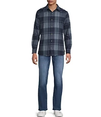 Rowm Long Waffle Plaid Shirt