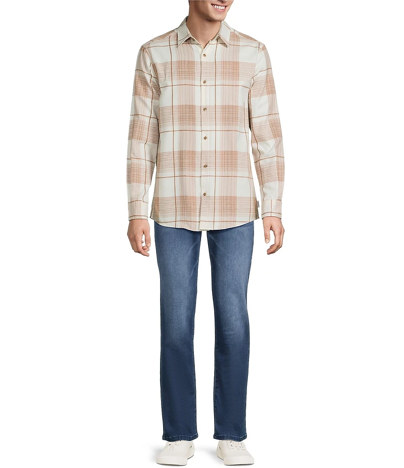 Rowm Long Waffle Plaid Shirt