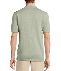 Rowm Outsider's Oasis Short Sleeve Solid Button Front Sweater Knit Shirt