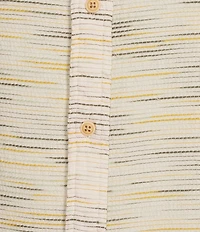 Rowm Outsider's Oasis Short Sleeve Space Dyed Textured Horizontal Striped Shirt