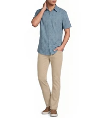 Rowm Performance Rec + Relax Short Sleeve Medallion Print Textured Shirt