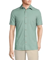Rowm Performance Rec + Relax Short Sleeve Solid Textured Shirt