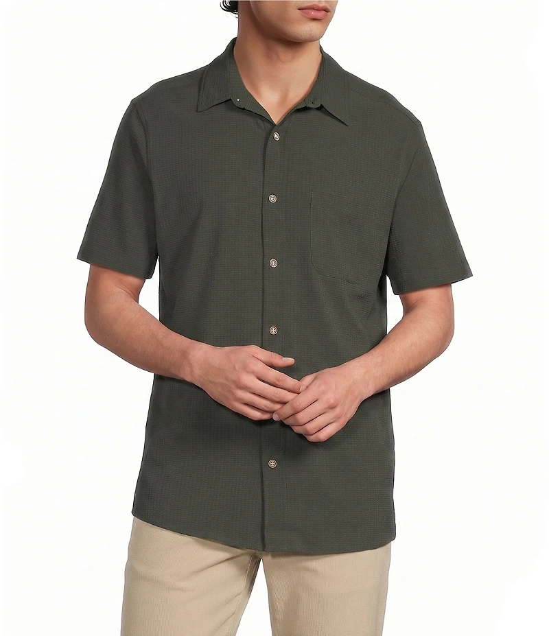 Rowm Performance Rec + Relax Short Sleeve Solid Textured Shirt