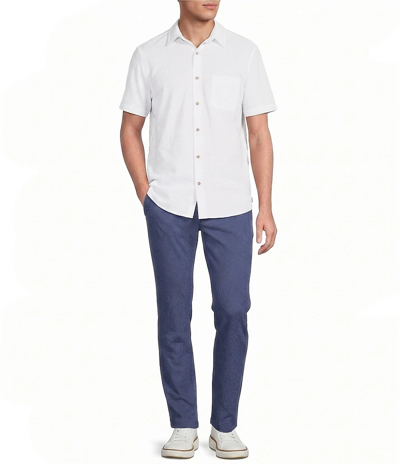 Rowm Performance Rec + Relax Short Sleeve Solid Textured Shirt