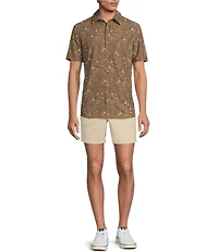 Rowm Performance Rec + Relax Short Sleeve Thistle Print Seersucker Shirt