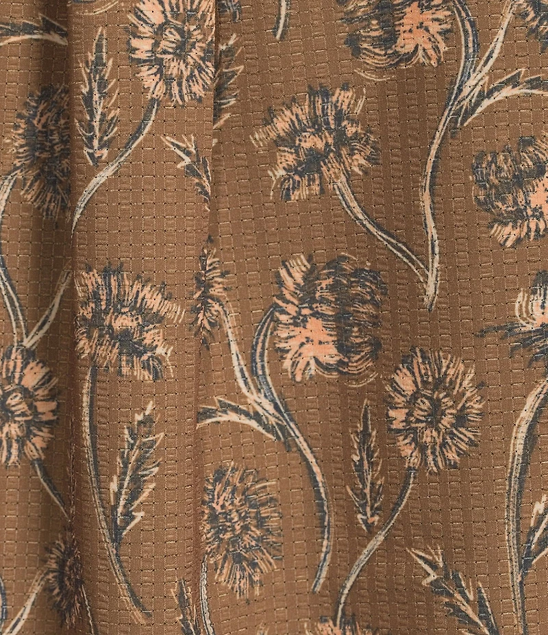 Rowm Performance Rec + Relax Short Sleeve Thistle Print Seersucker Shirt