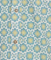 Rowm Performance Rec + Relax Short Sleeve Tile Print Textured Shirt