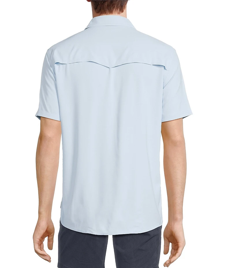 Rowm Performance Rec + Relax Short Sleeve Western Solid Textured Shirt
