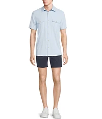 Rowm Performance Rec + Relax Short Sleeve Western Solid Textured Shirt