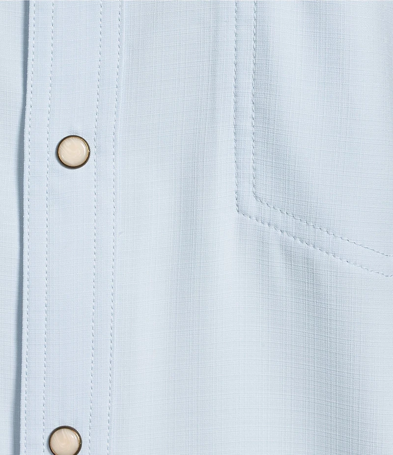 Rowm Performance Rec + Relax Short Sleeve Western Solid Textured Shirt