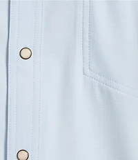 Rowm Performance Rec + Relax Short Sleeve Western Solid Textured Shirt