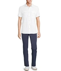 Rowm Performance Rec + Relax Short Sleeve Western Solid Textured Shirt