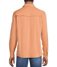 Rowm Rec + Relax Big & Tall Long Sleeve Solid Western Shirt