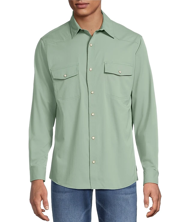 Rowm Rec + Relax Big & Tall Long Sleeve Solid Western Shirt