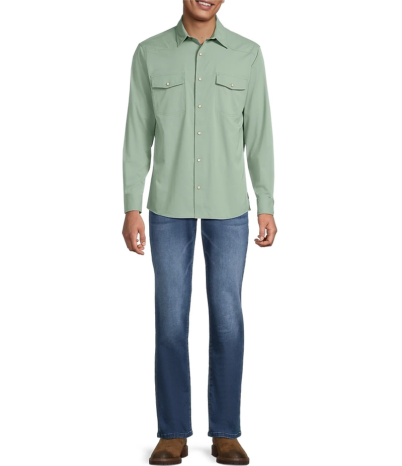 Rowm Rec + Relax Big & Tall Long Sleeve Solid Western Shirt