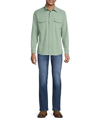 Rowm Rec + Relax Big & Tall Long Sleeve Solid Western Shirt