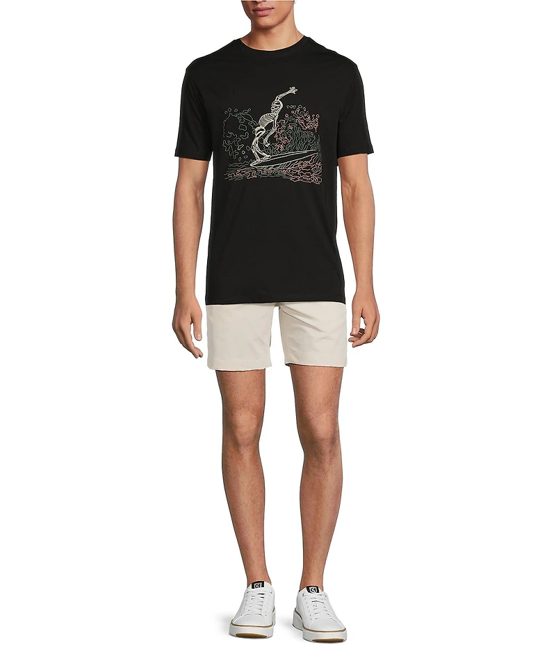 Rowm Rec & Relax Flat Front Solid Textured 7#double; Shorts