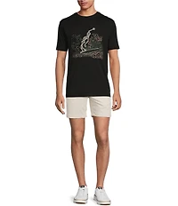 Rowm Rec & Relax Flat Front Solid Textured 7#double; Shorts
