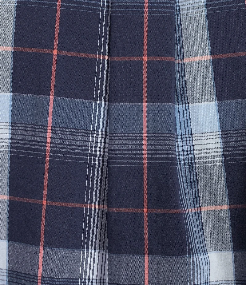 Rowm Rec + Relax Long Sleeve Performance Large Dark Plaid Pattern Shirt