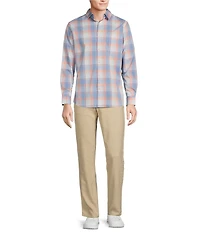 Rowm Rec + Relax Long Sleeve Performance Large Light Multi Plaid Pattern Shirt