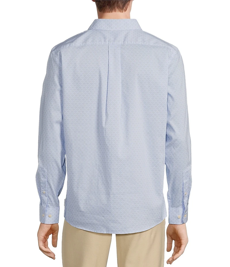 Rowm Rec + Relax Long Sleeve Performance Tile Geometric Print Shirt